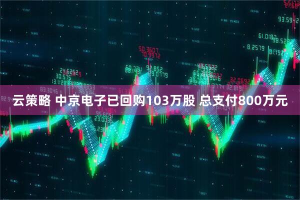 云策略 中京电子已回购103万股 总支付800万元