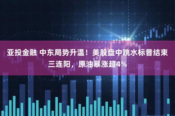 亚投金融 中东局势升温！美股盘中跳水标普结束三连阳，原油暴涨超4%